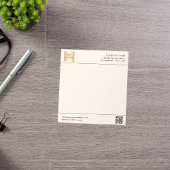 Beige Creme QR-Code Firmenlogo Notizblock