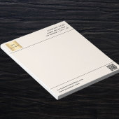 Beige Creme QR-Code Firmenlogo Notizblock