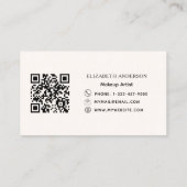 Beige Creme qr Code Visitenkarte (Rückseite)