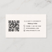 Beige creme rosa Bug eleganter qr Code Visitenkarte (Rückseite)