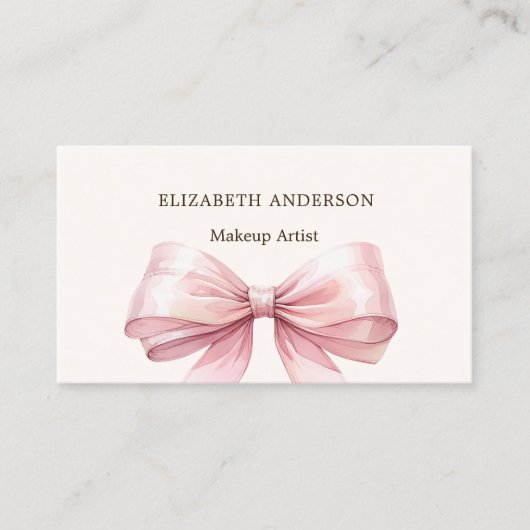 Beige creme rosa Bug eleganter qr Code Visitenkarte (Vorderseite)