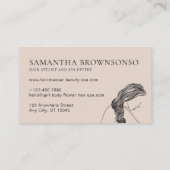 Beige Creme Schöne Frauen Frauenhaus Visitenkarte (Rückseite)