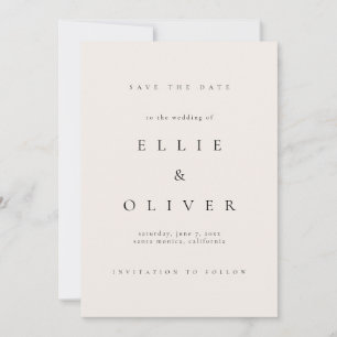 Beige Creme und Black Elegante Boho Save the Date Einladung