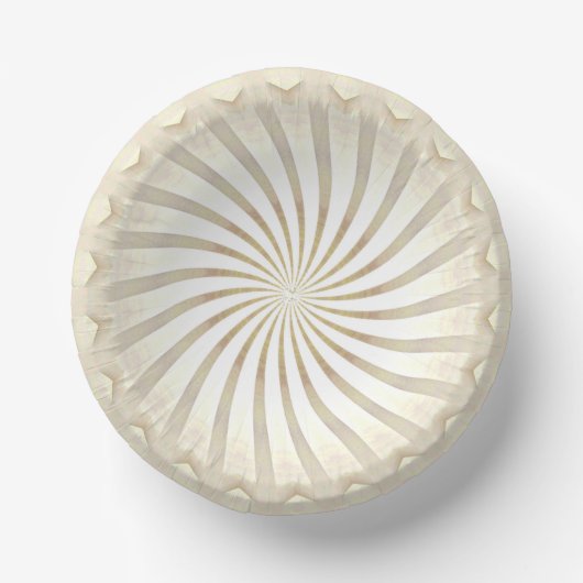 Beige Creme Wirbel Papier Schalen Pappteller (Vorderseite)