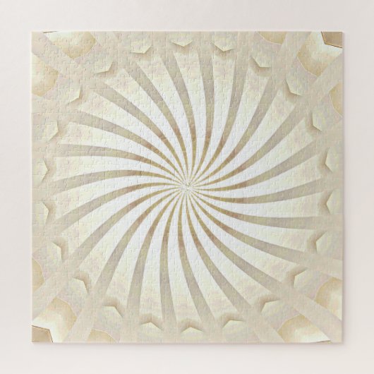 Beige Creme Wirbel Puzzle (Vertikal)