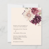 Beige cremebordeauxfarbene Hochzeitsfeier (Vorderseite)