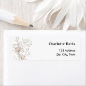 Beige cremefarbene Wildblumen Rücksendeadresse (Insitu)