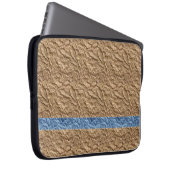 Beige Crinkle Blue Pattern Electronics Bag Laptopschutzhülle (Vorne Rechts)