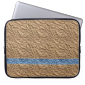 Beige Crinkle Blue Pattern Electronics Bag Laptopschutzhülle (Vorderseite)