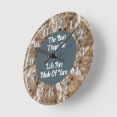 Beige Crochet Pattern Foto Crafty Liebe Garn Runde Wanduhr (Winkel)