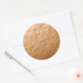 Beige Crumpled Paper Runder Aufkleber (Umschlag)