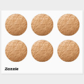 Beige Crumpled Paper Runder Aufkleber (Blatt)