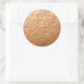 Beige Crumpled Paper Runder Aufkleber (Tasche)