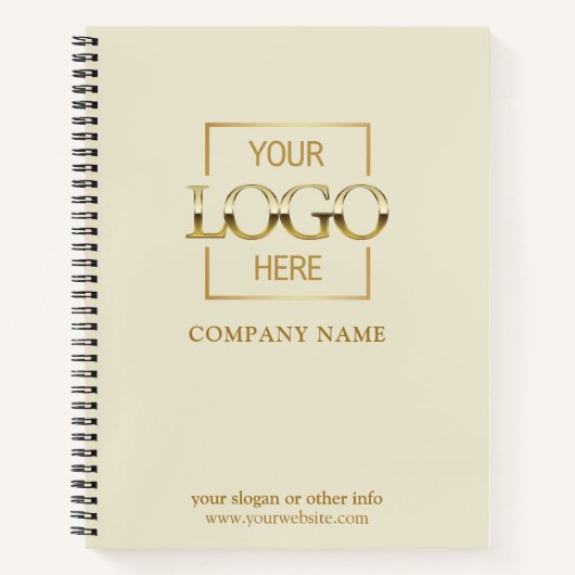 Beige Custom Business Logo Promotional Branding Notizblock (Vorderseite)