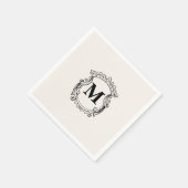 Beige Custom Monogram Crest Serviette (Ecke)
