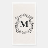 Beige Custom Monogram Crest Serviette (Vorderseite)