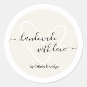 Beige Custom Vielen Dank, dass Sie das Verpackungs Runder Aufkleber (Vorderseite)