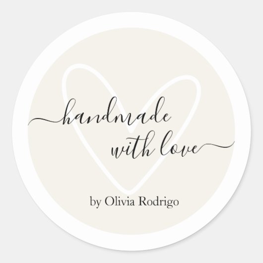 Beige Custom Vielen Dank, dass Sie das Verpackungs Runder Aufkleber (Vorderseite)