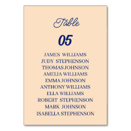 Beige Custom Wedding Tischnummer