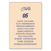 Beige Custom Wedding Tischnummer (Vorderseite)