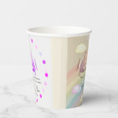 beige cute AIRPLANE BEAR pastel clouds rainbow  Pappbecher (Rechts)