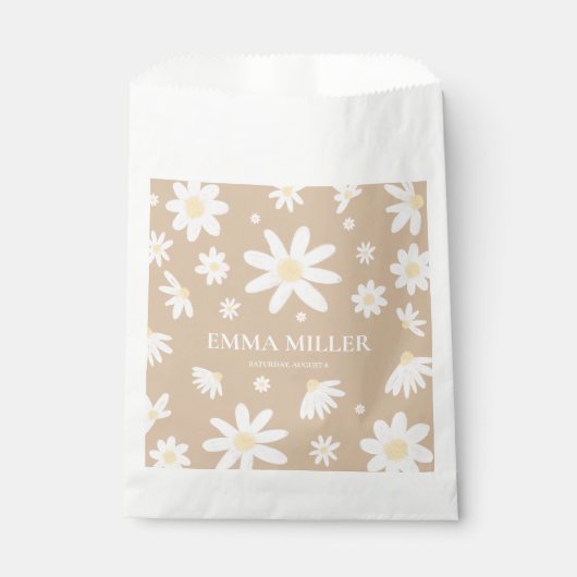 Beige Daisy Blume für Flaggen Geschenktütchen (Vorderseite)