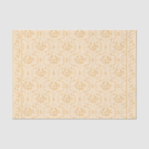 Beige Damask Brocade Blühte auf Cream Decoupage Seidenpapier