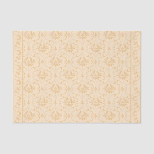 Beige Damask Brocade Blühte auf Cream Decoupage Seidenpapier (Vorderseite)
