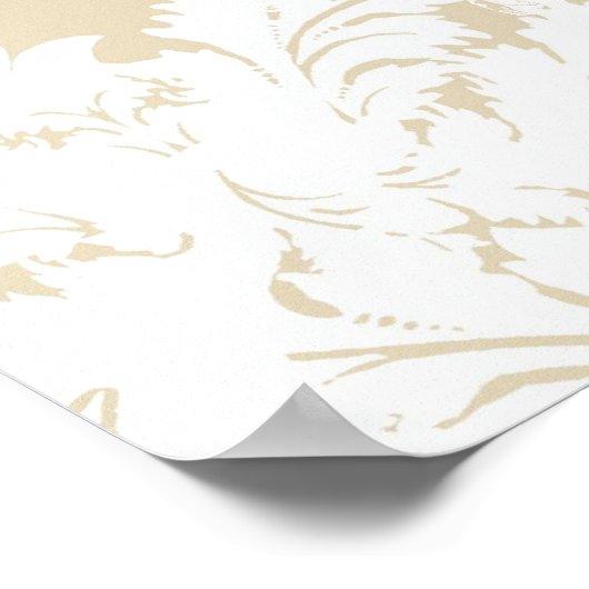 Beige Damask Chandelier Wall Art Print Poster (Ecke)