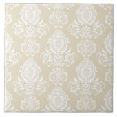 Beige. Damask Muster. Fliese (Vorderseite)