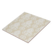 Beige. Damask Muster. Fliese (Seite)