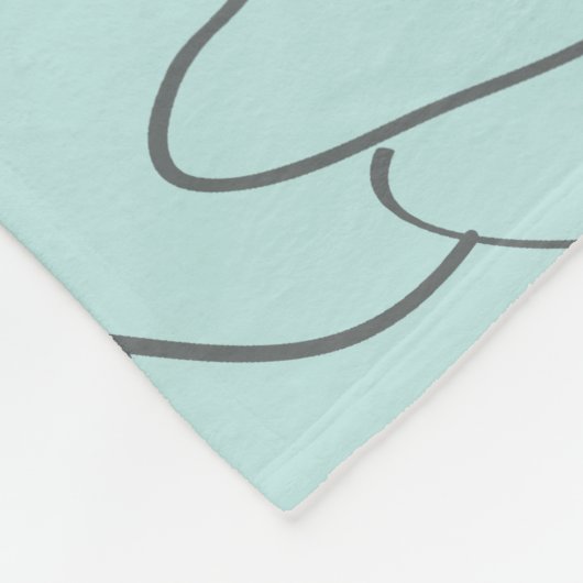 Beige Damast und blaue Blume Fleecedecke (Ecke)