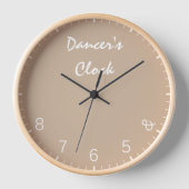 Beige Dancers Clock - Funny Dancing Dance Spaß Uhr (Vorderseite)