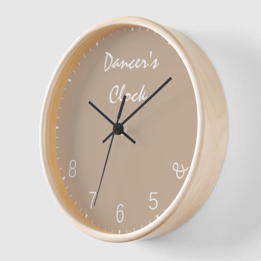 Beige Dancers Clock - Funny Dancing Dance Spaß Uhr (Winkel)