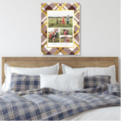 Beige & Dark Red Tartan 4 FotoCollage Weihnachten Leinwanddruck (Insitu (Schlafzimmer))