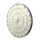 Beige Dartboard mit Darts Dartscheibe (Vorderseite rechts)