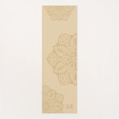 Beige Decorative Modern Mandala With Initials Yogamatte (Vorderseite)