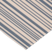 Beige/Deep Blue Stilvolle Streifenmuster Tischdecke (Schrägansicht)