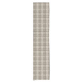 Beige Deer Plaid Pattern Classic Christmas Kurzer Tischläufer (Vorderseite)