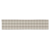 Beige Deer Plaid Pattern Classic Christmas Kurzer Tischläufer (Horizontal)