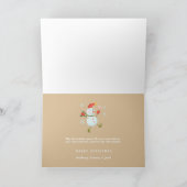 Beige der Stechpalmen-lustige Feiertagskarte (Innenseite)