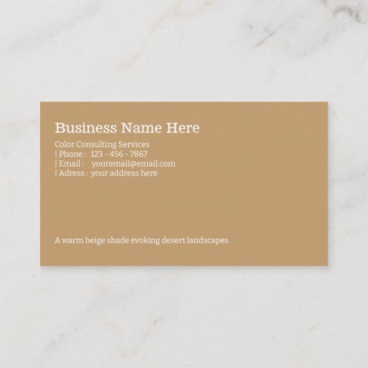 Beige | "Desert Elegance" Visitenkarte (Rückseite)