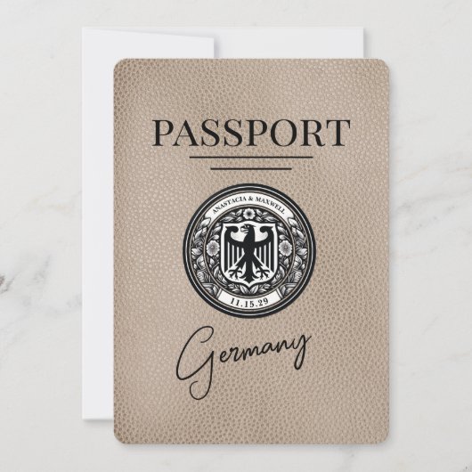 Beige Deutschland - Pass Save the Date (Vorderseite)