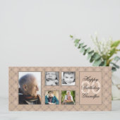 Beige Diamanten Multi-Foto Einladung (Stehend Vorderseite)