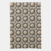 beige Diamantpyramide in einem grauen Kreis Geschirrtuch (Vertikal)
