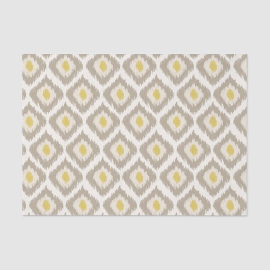 Beige Diamond Ikat Pattern Seidenpapier (Vorderseite)