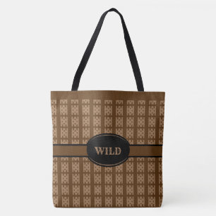Beige Diamond Muster auf Braun Tasche