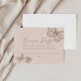Beige Diaper Raffle Baby Duschkarte Mitteilungskarte