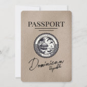 Beige Dominikanische Republik Pass Wedding Einladung (Rückseite)