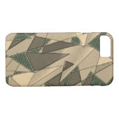 Beige dreieckige Ausschnitt auf dunkelgrünem Hinte Case-Mate iPhone Hülle (Rückseite (Horizontal))